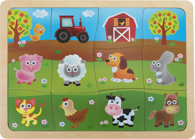 BABU - Dětské puzzle se zvířátky z farmy