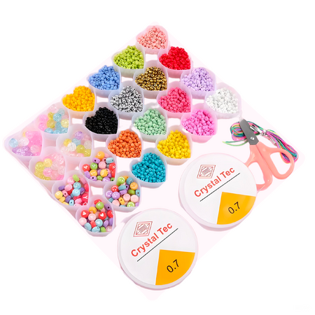 SADA Box 2 s korálky - 26 přihrádek ve tvaru srdíček