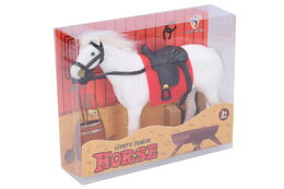 Kůň fliška se sedlem 14cm 2 barvy v plastové krabičce 14,5x12cm 12ks v boxu