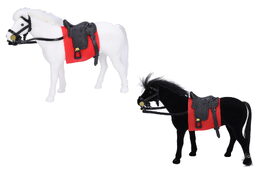 Kůň fliška se sedlem 14cm 2 barvy v plastové krabičce 14,5x12cm 12ks v boxu