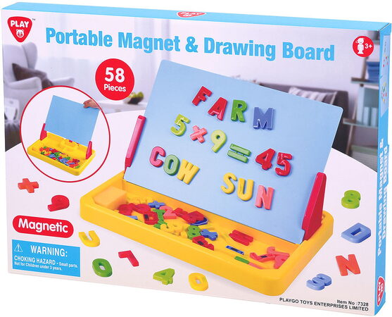 PLAYGO - Přenosná magnetická a kreslící tabule 58 ks