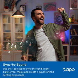 Chytrá žárovka TP-Link Tapo L430P E14, 4,8W, 230V, přes IP, stmívatelná, 2500K až 6500K