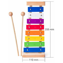 Hračka Woody Muzikální set (xylofon, tamburína, dřívka, 2 maracas vajíčka)