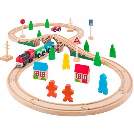 102191121 Vláčkodr.osmička 40 dílů WOODY