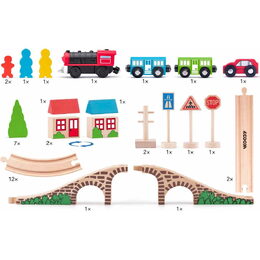 102191121 Vláčkodr.osmička 40 dílů WOODY