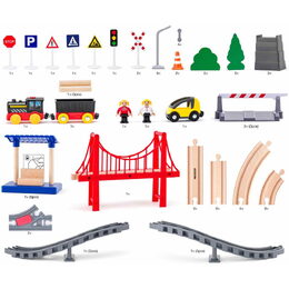 102192111 Vláčkodráha 80 dílů WOODY