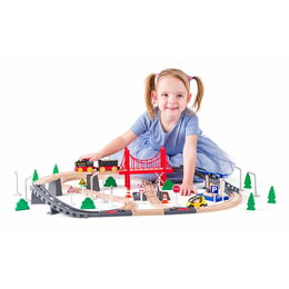 102192111 Vláčkodráha 80 dílů WOODY