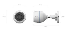 Kamera Ezviz H3c IP, venkovní, bullet, Wi-Fi, 2Mpix, 4mm, bílá