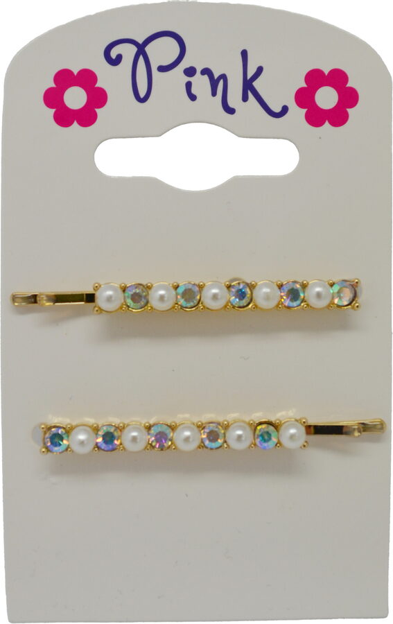 Sada 2 sponek do vlasů zdobené perlami a diamanty