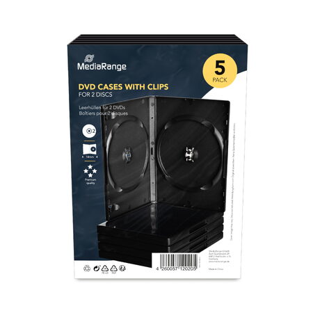 Obal na 2 DVD 14mm černý - 5 ks