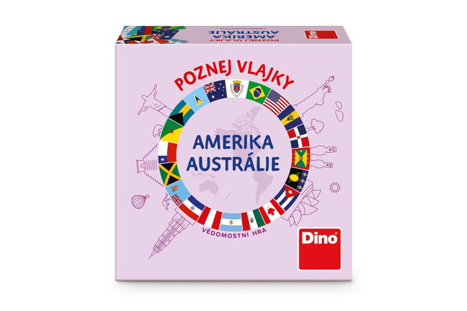Dino Cestovní hra Poznej vlajky - Amerika a Austrálie