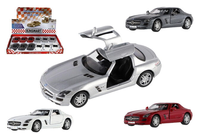 Teddies Kinsmart auto Mercedes-Benz SLS AMG 12,5cm kov na zpětné natažení