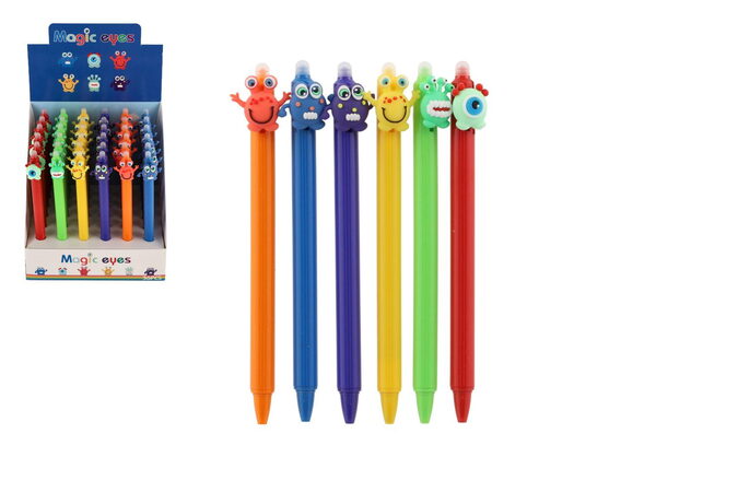 Teddies pero gumovací Magic eyes plast 14,5cm, hrot 0,5mm