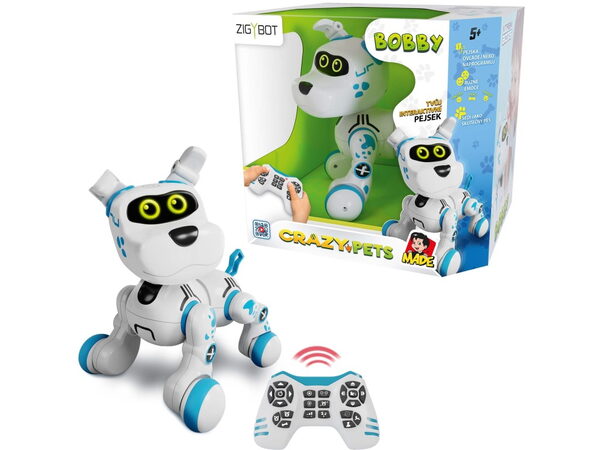 Robot MaDe Zigybot Robotický pes BOBBY, dotykové senzory, ovladač, 29 x 28 x 24 cm