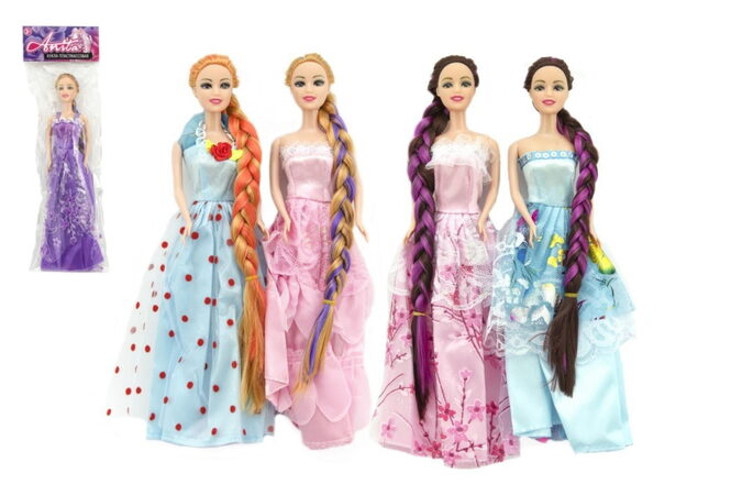 Teddies Panenka s dlouhým copem 29 cm asst mix druhů v sáčku