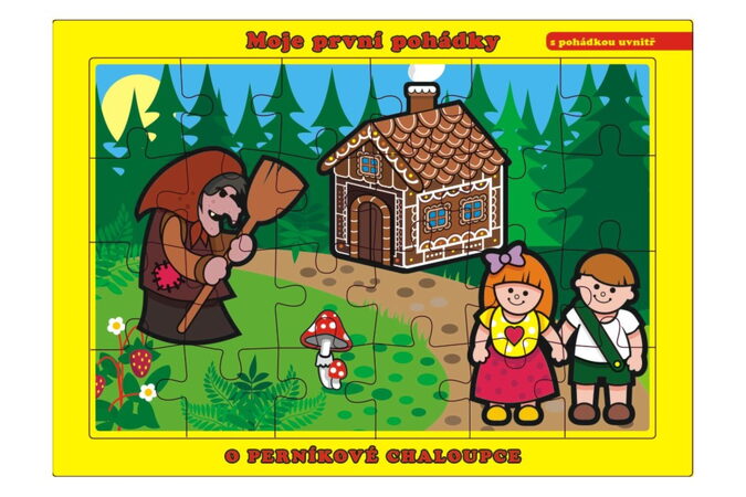 Teddies Puzzle deskové O Perníkové Chaloupce 26x17cm 24 dílků Moje první pohádky