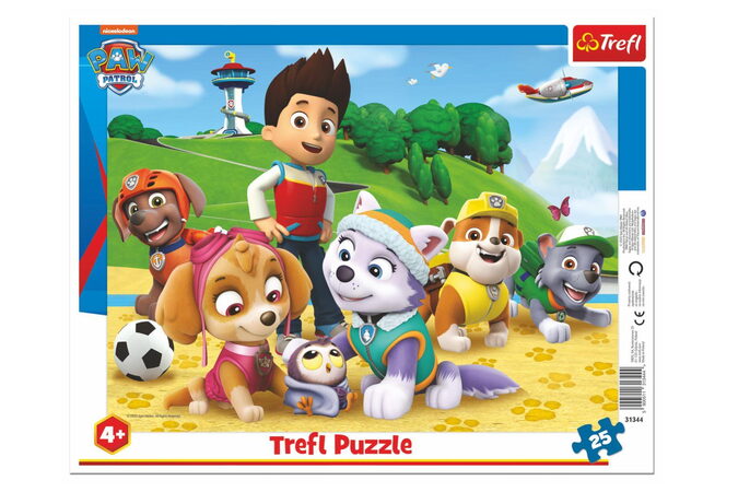 Puzzle deskové Trefl deskové Paw Patrol/Tlapková patrola na stopě 25 dílků 37x29cm ve fólii 16ks v boxu