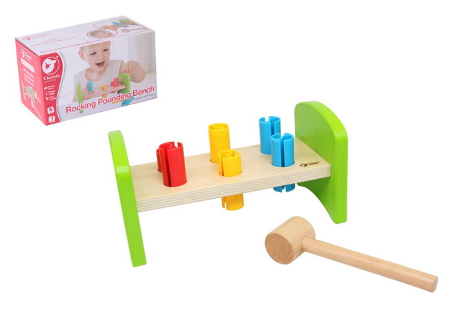 Teddies zatloukačka s kladívkem 8ks v krabici 21,5x12x11cm 12m+