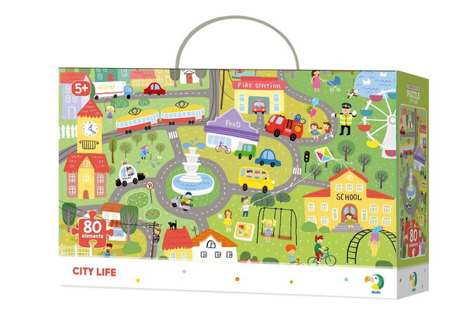 Puzzle "Hledání předmětů" město 45x31cm 80dílků v krabici 25x16x6cm