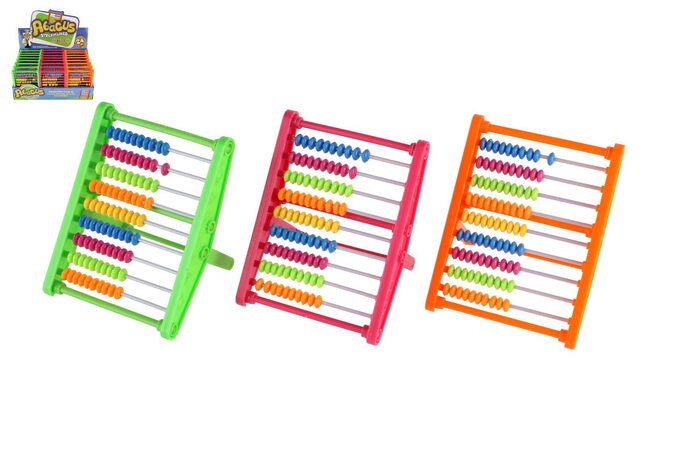 Počítadlo 90 kuliček plast 11x15cm 3 barvy 24ks v boxu