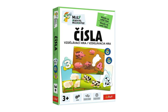 Malý objevitel Čísla vzdělávací společenská hra v krabici 19x29x4cm