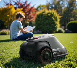 Robotická sekačka na trávu Anker eufy E18 šedá