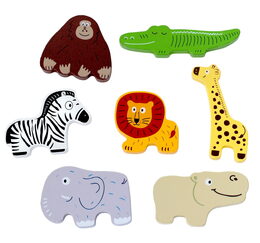 2Kids Toys Dřevěné puzzle Safari propojitelné