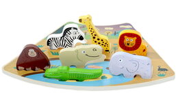 2Kids Toys Dřevěné puzzle Safari propojitelné