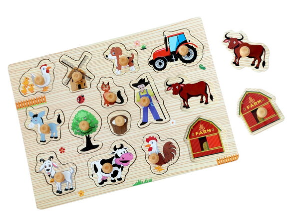 2Kids Toys Dřevěné puzzle Farma 14 dílků