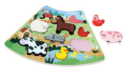 2Kids Toys Dřevěné puzzle Veselá farma propojitelné
