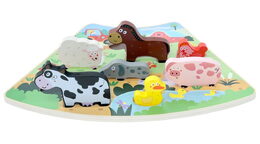 2Kids Toys Dřevěné puzzle Veselá farma propojitelné