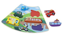 2Kids Toys Dřevěné puzzle Dopravní prostředky propojitelné