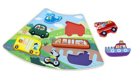 2Kids Toys Dřevěné puzzle Dopravní prostředky propojitelné