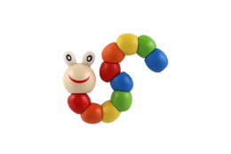 Červík/housenka kloubový dřevo 18cm barevný v sáčku 12ks v boxu