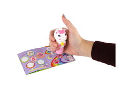 Samolepkové razítko/Razítko se samolepkami jednorožec plast s nálněmi v krabičce 10x12cm 12ks v boxu