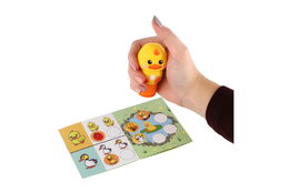 Samolepkové razítko/Razítko se samolepkami kachna plast s nálněmi v krabičce 10x12cm 12ks v boxu