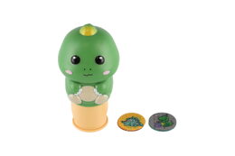 Samolepkové razítko/Razítko se samolepkami dinosaurus plast s náplněmi v krab. 10x12cm 12ks v boxu