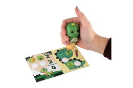 Samolepkové razítko/Razítko se samolepkami dinosaurus plast s náplněmi v krab. 10x12cm 12ks v boxu