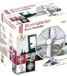 Ventilátor stolní chrom 30cm, 35W