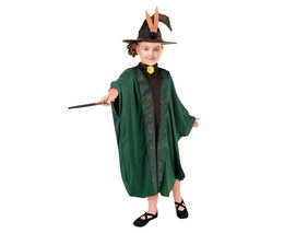 Kostým Kouzelník/Kouzelnice zelený 110/120 cm