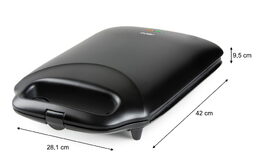 Sendvičovač XXL: pro 4 velké sendviče - DO9296C, Příkon (W) 1800, povrch bez PF