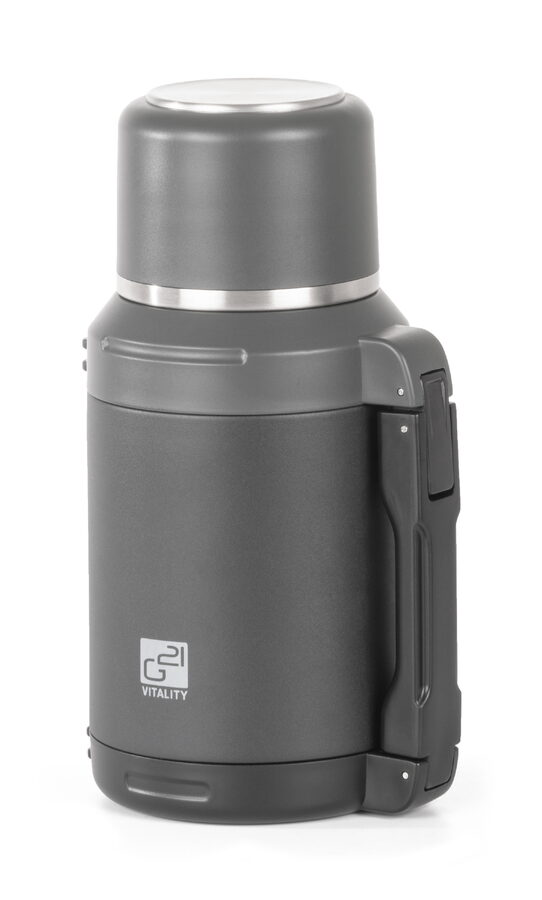 Termoska G21 nerezová 1200 ml, černo-šedá