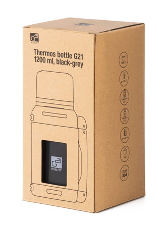 Termoska G21 nerezová 1200 ml, černo-šedá