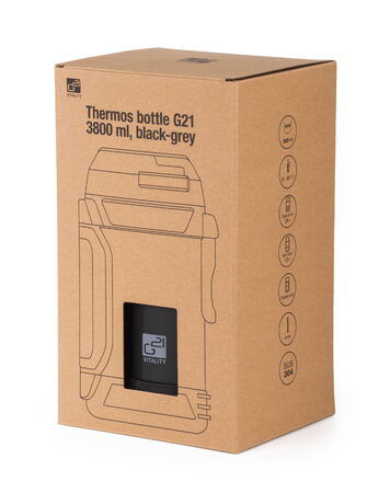 Termoska G21 nerezová 3800 ml, černo-šedá