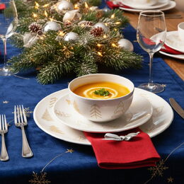 HIT Jídelní sada talířů Vánoční 18 ks White Trees HT-23106422