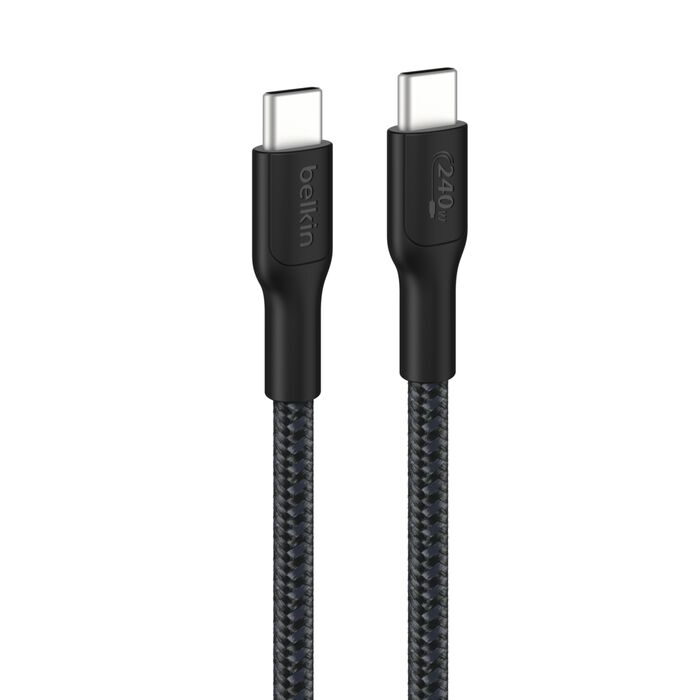 Belkin BOOST CHARGE PRO™ USB-C/USB-C kabel 240W, 3m, černý - odolný
