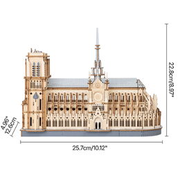 RoboTime 3D dřevěná skládačka Pařížská katedrála Notre-Dame