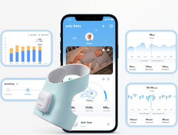 Dětská chůvička s chytrou ponožkou Anker eufy S340, 2K modrá