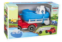 Auto nákladní na písek s lodí