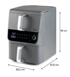 Dvojitá horkovzdušná fritéza 3,5+6,5 l - DOMO DO549FR, 2 500 W, 2 samostatné zón